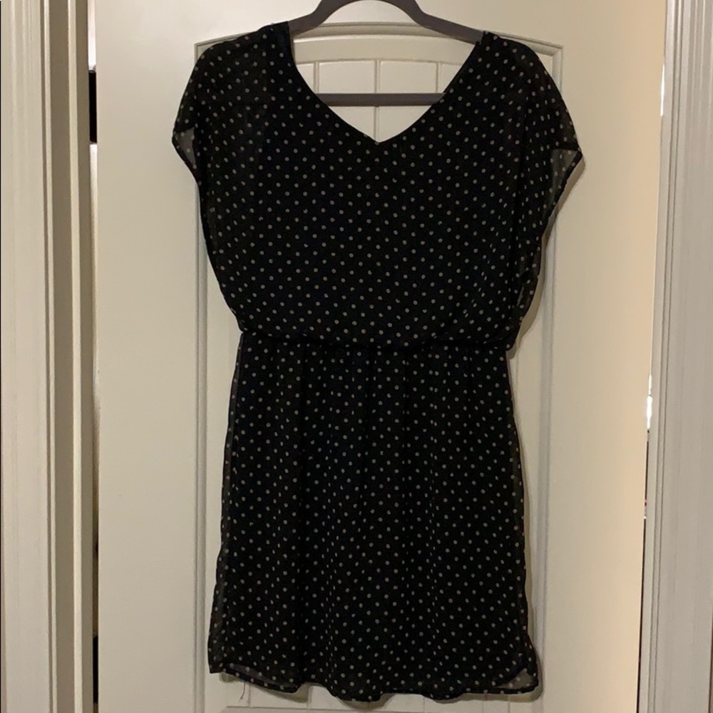 Lush size medium above knee dress, black and taupe